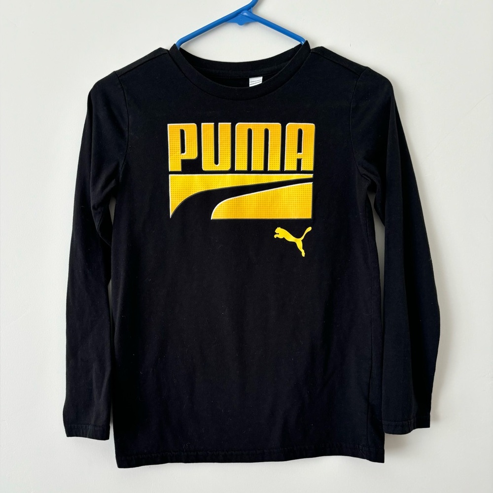 PUMA Kids Long Sleeve Black Tee
